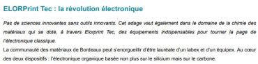 10/04/2015 - Chercheurs d'Aquitaine - ELORPrintTec : la révolution électronique