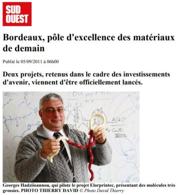 05/09/2011 - Sudouest - Bordeaux, pôle d'excellence des matériaux de demain