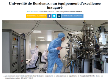 07/02/2017 - Sud-Ouest - Université de Bordeaux : un équipement d'excellence inauguré